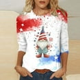 thumbnail image 1 of Women Tops under $5! Cagogo Women's 4th of July Tops American Flag Patriotic Graphic Stars Stripes Casual T-shirts Independence Day 3/4 Sleeve Cute Basic Tunic Tops Clothes, 1 of 4