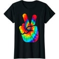 thumbnail image 1 of Women Tops Cool Peace Hand Tie Dye T-Shirt Fun T-shirt, 1 of 3
