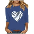 thumbnail image 1 of Women Tops Dressy Casual 3/4 Sleeve Tops for Women V Neck Tops for Women T Shirts for Women Oversized, 1 of 4
