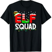 FLAICU Women Tops Elf Squad Christmas Matching Family T-Shirt Gift Crew Neck Party Shirts Tee