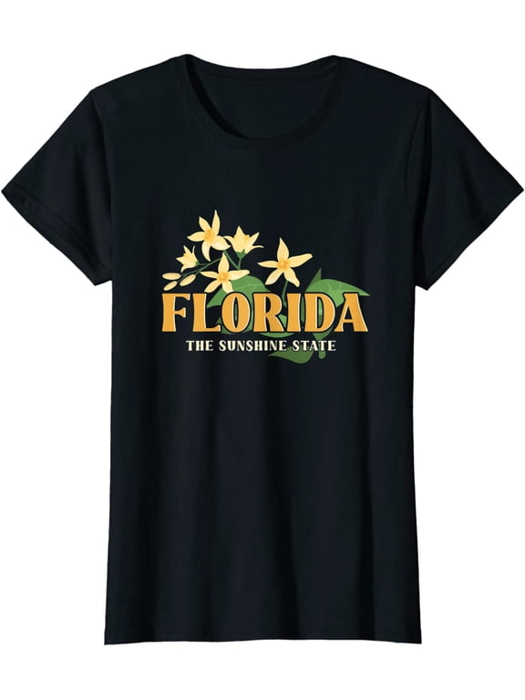 Women Tops Florida FL Sunshine State Short Sleeve Casual T-Shirt