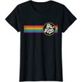 thumbnail image 1 of Women Tops LGBTQ Be Kind Pride LGBT Ally Rainbow Flag Retro Vintage Casual T-Shirt, 1 of 3