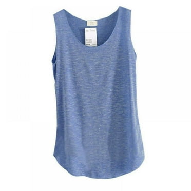 Women Tops Lady Loose Sleeveless Round Neck Cotton Vest Tank Top Summer Basic Blouse