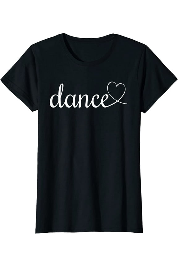Women Tops Love Dance Cute Dance T-Shirt Casual Short Seelve