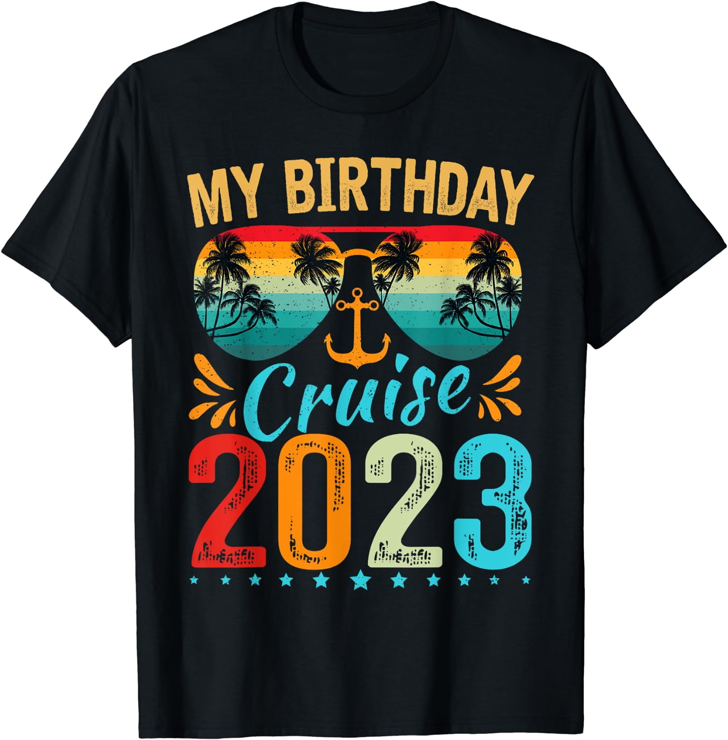 Women Tops My Birthday Cruise T-Shirt Gift Crew Neck Party Shirts Tee ...