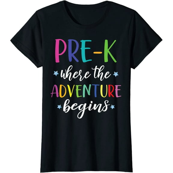Women Tops Pre-K Teacher Adventure Begins First Day Preschool Teachers T-Shirt