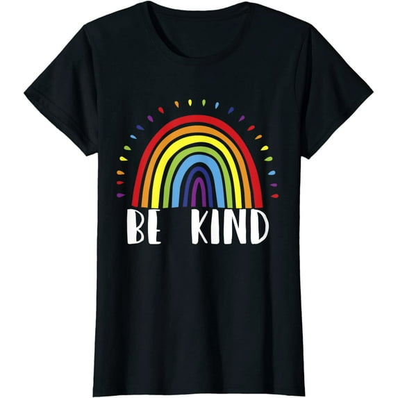 Women Tops Rainbow Be Kind Movement Shirt Casual T-Shirt