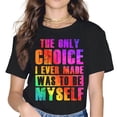 thumbnail image 1 of Women Tops Rainbow Love Quote Pride T-Shirt LGBTQ Gay & Lesbian Pride Month Shirt Casual Short Sleeve Crew Neck Shirts Gift Tee Black 3X-Large, 1 of 3