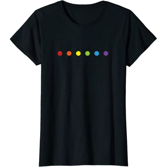 Women Tops Rainbow Polka Dot Pride Colors LGBTQ Ally Short Sleeve Casual T-Shirt