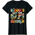 thumbnail image 1 of Women Tops Retro Last Day of School's Out For Summer Teacher Fun T-Shirt, 1 of 3