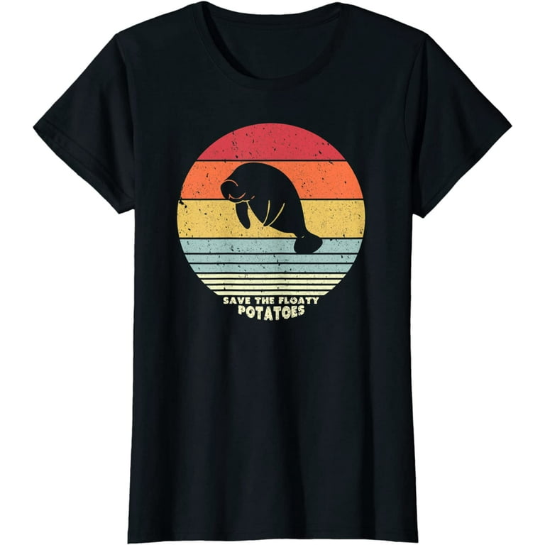 Save The Floaty Potatoes Shirt. Retro Manatees Tshirt Save The Floaty Potatoes Shirt. Retro Manatees Tshirt
