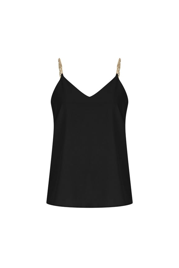 Women Tops Sexy Chain Suspender Vintage Summer V Neck Sleeveless Tank Tops Blouse