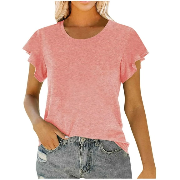 Women Tops Crew Neck Tees for Women Womens Short Sleeve Tops Womens Clothing