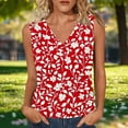 thumbnail image 1 of Women Tops Vest Scoop Neck Sleeveless Eyelet Embroidery Tank Women Summer Clothes Red L, 1 of 6
