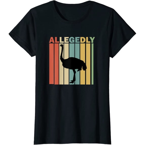Women Tops Vintage Allegedly Ostrich Short Seelve Casual T-Shirt