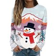 thumbnail image 1 of Women Tops Women's Long Sleeve Sweatshirt Casual Crewneck Loose Fit Pullover Fleece Tops with Christmas Print for Fashionable Holiday Outfits,Red,M, 1 of 6