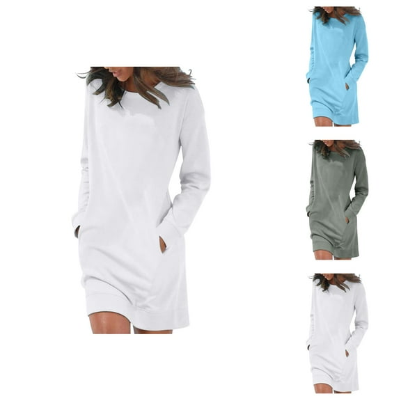 Women Tops Women's Solid Sweatshirt Ladies Fashion Loose Long Sleeve Pocket Solid Color Long Pullover Sweater