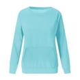 thumbnail image 1 of Women Tops Women's Solid Sweatshirt Women's Casual Crewneck Sweatshirt Solid Color Pullover Top For Everyday Wear Comfortable Soft Long Sleeve Tunic Blouse With Loose Fit For Spring Fall Winter, 1 of 2