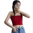 thumbnail image 1 of Women Tops Womens Summer Clothes Women'S Casual Cami Tank All Match Inside Wear Solid Color Short Style Knitted Camisole Vest Shirt, 1 of 7