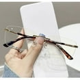thumbnail image 1 of Women Tortoiseshell Rimless Rectangular Reading Glasses 1.00, Men Frameless Metal Blue Light Blocking Readers +1.00 Strength, 1 of 8