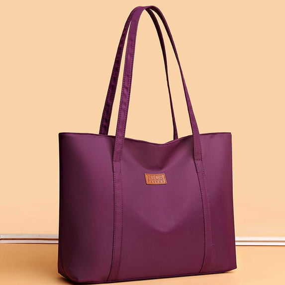 Tote Bag for Women Large Nylon Shoulder Bag with Zipper and Yoga Mat Holder – Water Resistant Work Gym Travel Tote with Organizer Pockets Top Handle Handbag