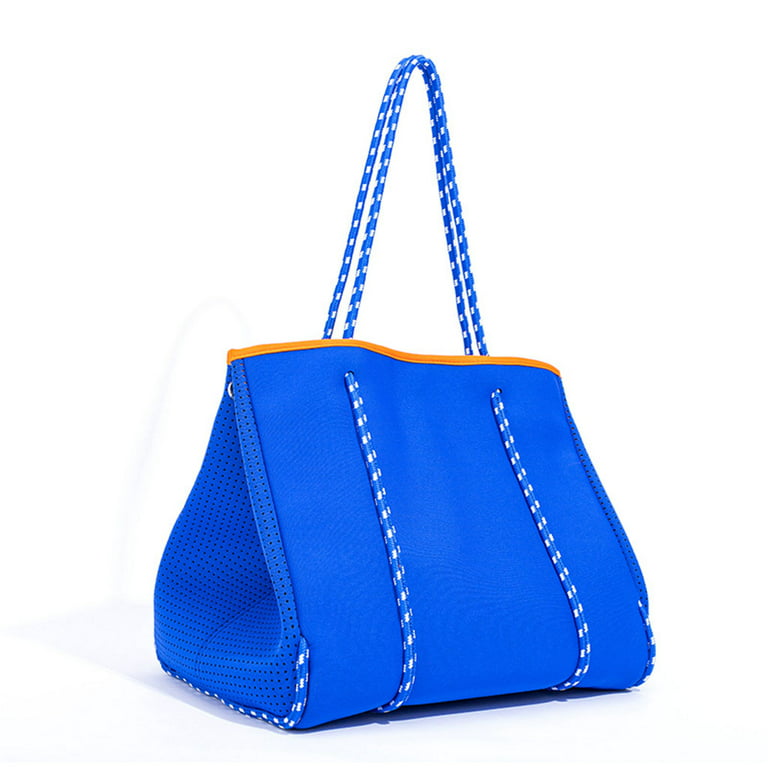 CHANCELAND Women Tote Bag, Large Travel Shoulder Bag Beach Tote Bag with Handbags, Neoprene Shoulder Carry Bag, Women's, Blue