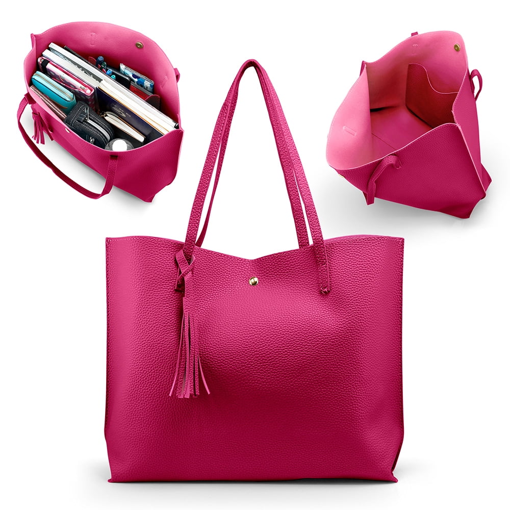 Women Tote Bag Tassels Leather Shoulder Handbags Fashion Ladies Purses  Satchel Messenger Bags - Black - Walmart.com