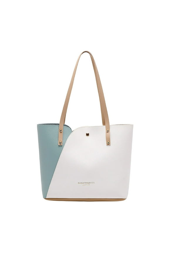 Women Tote Bags Top Handle Large Capacity Leather Satchel Handbags Color Block PU Leather Shoulder Purse