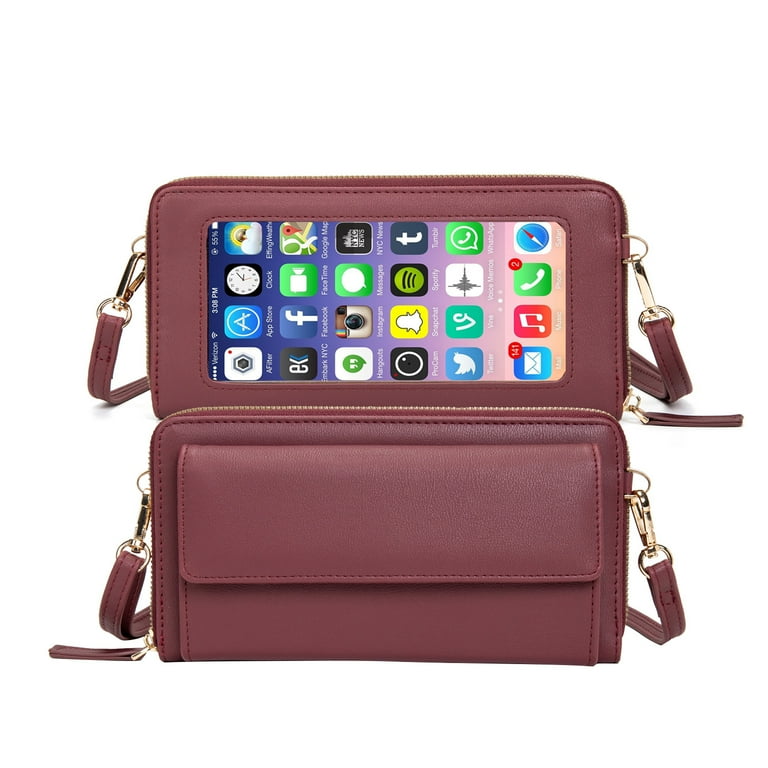 Women Touch Screen Wristlet Handbag RFID Protection Small