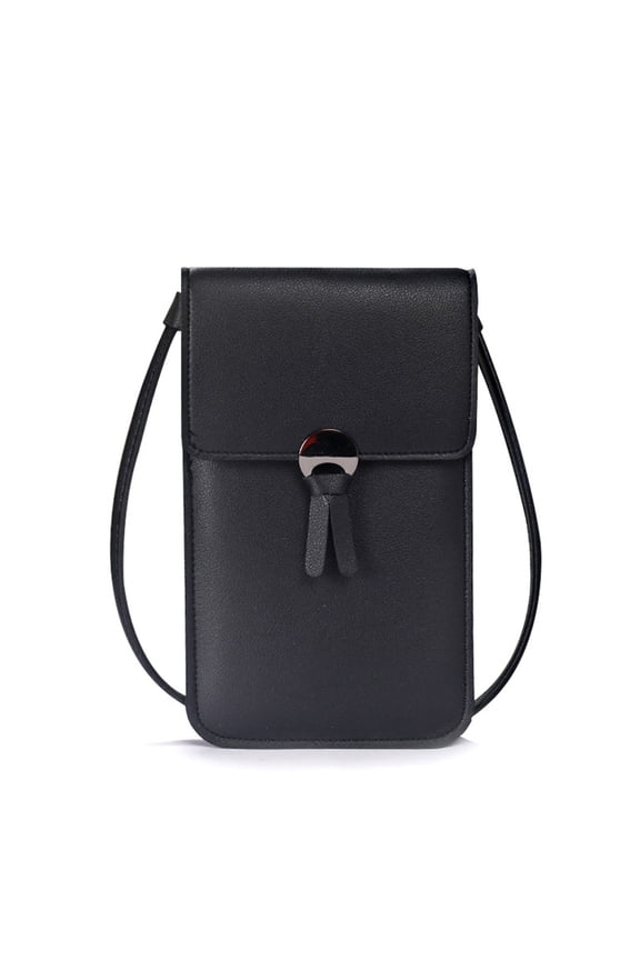 Women Touchscreen Phone Crossbody Bag - Mini Leather Phone Purse with Wallet & Credit Card Slots, Lightweight Shoulder Handbag with Clear Window for Travel