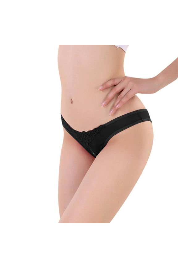 Women Transparent Pearl Massage Crotch Thong