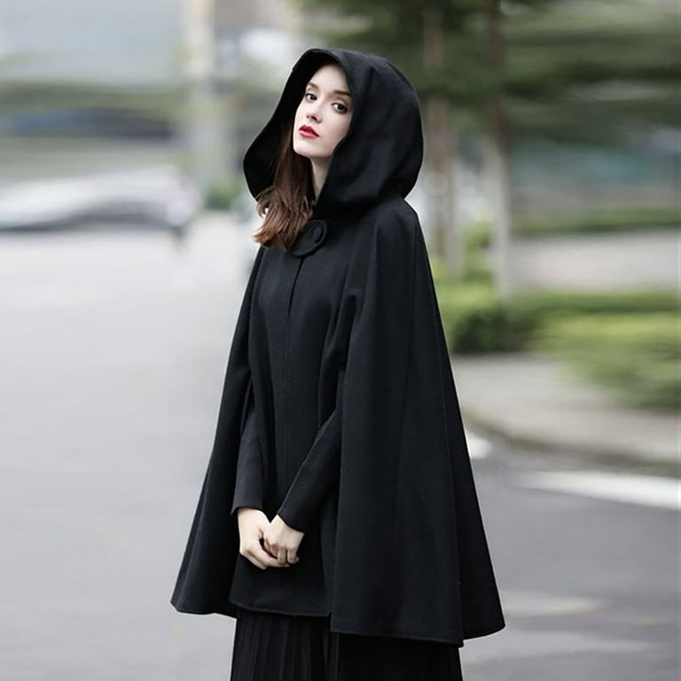Ladies black cape jacket outlet