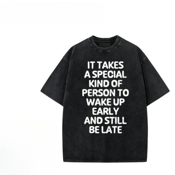 Women Trendy Black Tee Special Person Late Graphic T-Shirt Top Washed Vintage Oversized Streetwear Casual S-2XL Plus Size