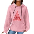 thumbnail image 1 of Women Trendy Hoodies Plus Size S-5XL Waffle Knit Christmas Sweatshirt Pink Hooded Pullover Sweater with Pocket (2XL, Pink), 1 of 6