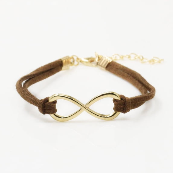 Women Trendy Infinity Symbol Leather Wristband Multilayer Bracelet Wrap