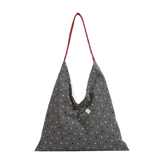 Women Trendy Polka Dot Single-Shoulder Bag, Large Capacity Speckle Print Fabric Tote with Inner Zipper Pouch, Daily Commute Storage Bag for Students and Travel, 15.74x9.44x0.39 Inches