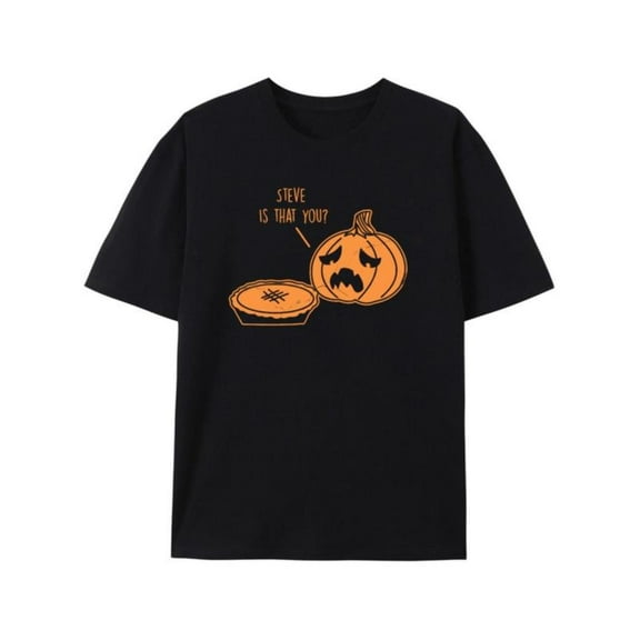 Women Trendy Pumpkin Pie Graphic Tee Humor T Shirt Tops Comfortable Short Sleeve Round Neck Black S-5XL