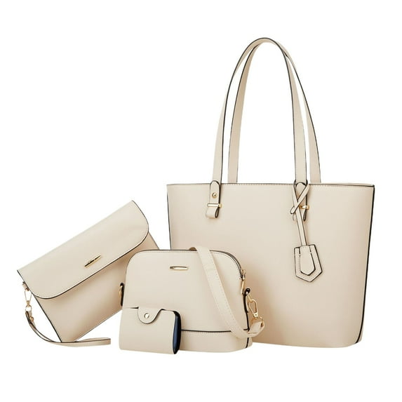 Women Trendy Retro Large Capacity Tote And Messenger Bag And Clutch And Wallet Fashionable Four Piece Set