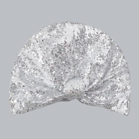 Women Trendy Sequin Beanie Hat Stretch Turban Cap Headwear Hair Wrap Headwrap