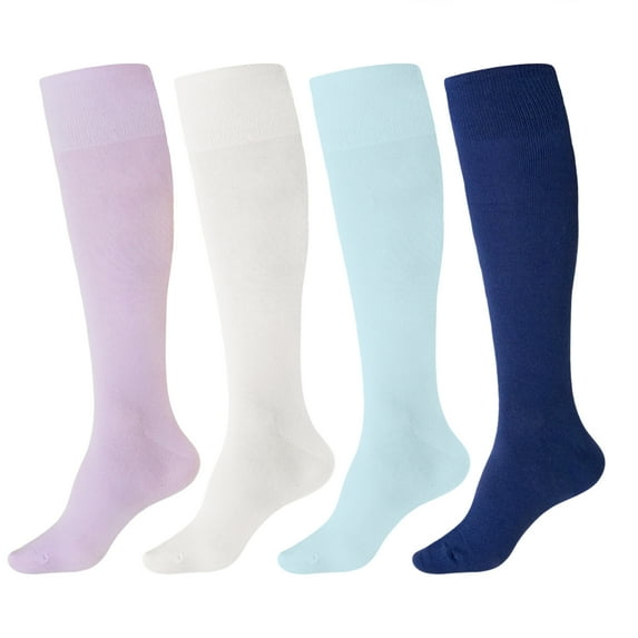 Womens Knee High Socks, CaiDieNu Casual Knee Thigh High Stockings, 4 Pairs | Multicolor