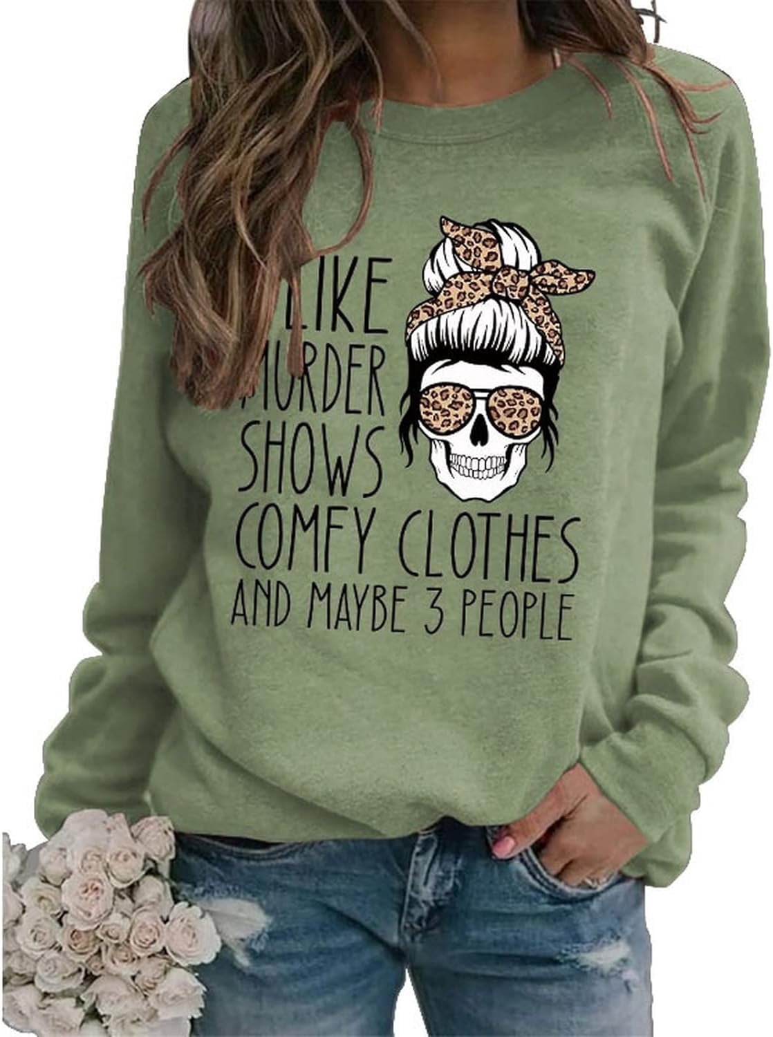 Women's 'I Like Murder Shows' Sweatshirt – Soft Cotton Blend, Funny Graphic Print - View #3
