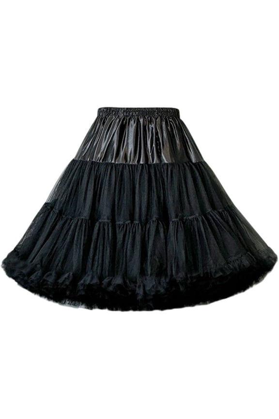 Women Tulle Petticoat, Soft Puffy Skirt, Elastic Waist Petticoat Tutu Tulle Skirt, Fluffy Skirt, Multi-Layer Party Puffy Skirt
