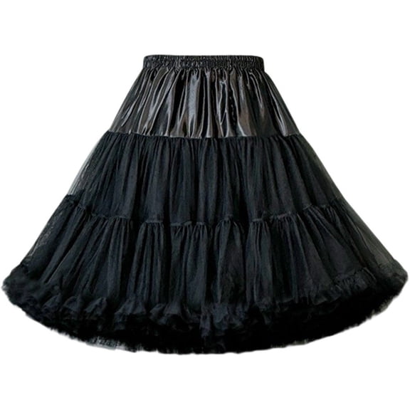 Women Tulle Petticoat, Soft Puffy Skirt, Elastic Waist Petticoat Tutu Tulle Skirt, Fluffy Skirt, Multi-Layer Party Puffy Skirt