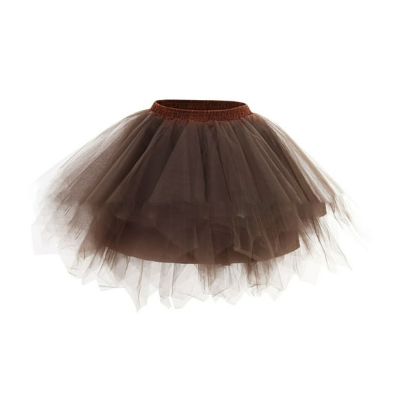 Women Tulle Skirt 1950s Vintage Adult Ballet Crinoline Tutu Skirt Fluffy Princess Petticoat Underskirt Dancing Dress for Cosplay Party Carnival