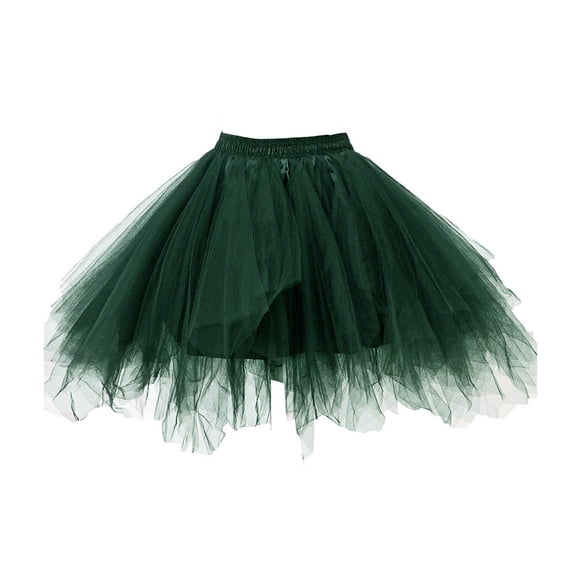Women Tulle Skirt 1950s Vintage Adult Ballet Crinoline Tutu Skirt Fluffy Princess Petticoat Underskirt Dancing Dress for Cosplay Party Carnival