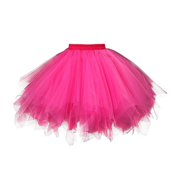 Women Tulle Skirt 1950s Vintage Adult Ballet Crinoline Tutu Skirt Fluffy Princess Petticoat Underskirt Dancing Dress for Cosplay Party Carnival