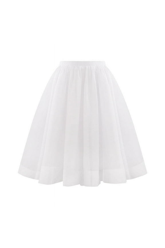 Women Tulle Tutu Skirt Pleated Retro Vintage Ballet Bubble Dance Skirts Puffy Petticoat Ruffled Tulle Layered Frilly Skirt Tiered Princess Skirts for Party