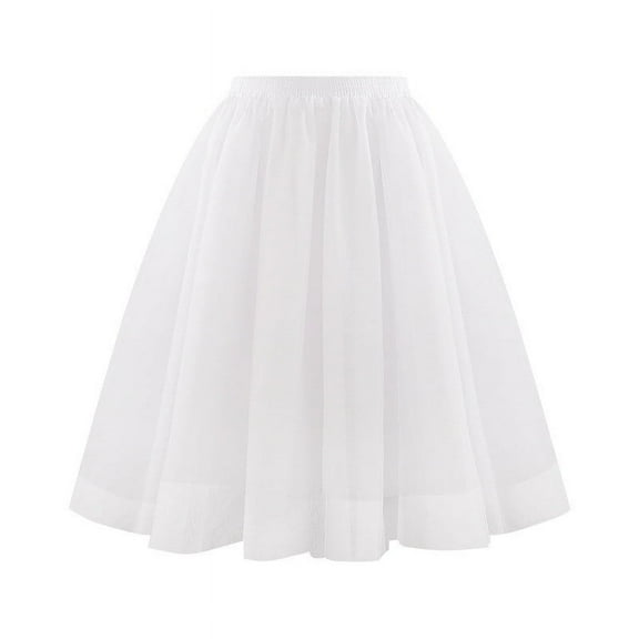 Women Tulle Tutu Skirt Pleated Retro Vintage Ballet Bubble Dance Skirts Puffy Petticoat Ruffled Tulle Layered Frilly Skirt Tiered Princess Skirts for Party
