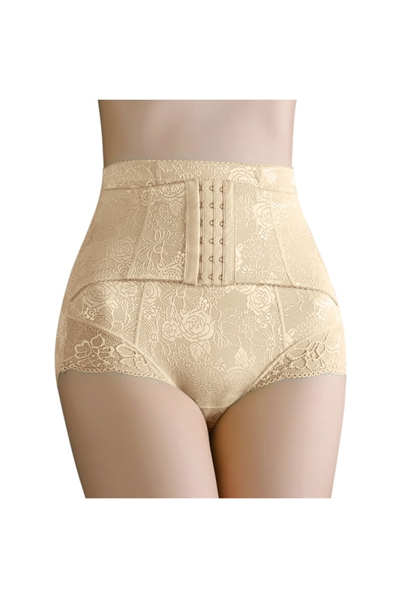 Women Tummy Control High Waist Short Trainer Corset - Lifter Shapewear Panties, Nylon Spandex, Hook Eye Closure