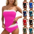 thumbnail image 1 of Women Tummy Control One Piece Swimsuits Strapless Bandeau Bathing Suits Slimming Halter Swimwear, 1 of 7